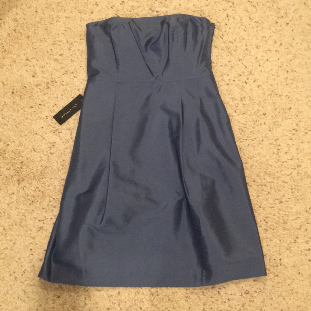 NWT Ann Taylor Formal Blue Strapless Dress - Picture 8 of 8